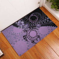 Cook Islands Turtle Rubber Doormat Stars and Hibiscus - Purple LT01 - Polynesian Pride