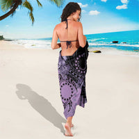 Cook Islands Turtle Sarong Stars and Hibiscus - Purple