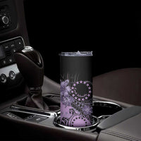 Cook Islands Turtle Skinny Tumbler Stars and Hibiscus - Purple