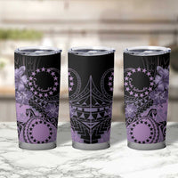 Cook Islands Turtle Tumbler Cup Stars and Hibiscus - Purple LT01 - Polynesian Pride