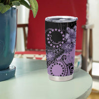 Cook Islands Turtle Tumbler Cup Stars and Hibiscus - Purple LT01 - Polynesian Pride