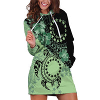 Cook Islands Turtle Hoodie Dress Stars and Hibiscus - Green LT01 Green - Polynesian Pride