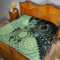 Cook Islands Turtle Quilt Stars and Hibiscus - Green
