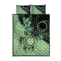 Cook Islands Turtle Quilt Bed Set Stars and Hibiscus - Green LT01 - Polynesian Pride