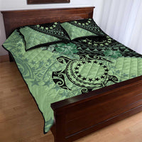 Cook Islands Turtle Quilt Bed Set Stars and Hibiscus - Green LT01 - Polynesian Pride