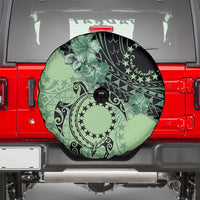 Cook Islands Turtle Spare Tire Cover Stars and Hibiscus - Green LT01 - Polynesian Pride