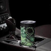Cook Islands Turtle Tumbler Cup Stars and Hibiscus - Green LT01 - Polynesian Pride