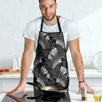 Grayscale Monstera Apron Polynesian Tribal Pattern LT01 - Polynesian Pride