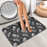 Grayscale Monstera Bathroom Set Polynesian Tribal Pattern - Polynesian Pride
