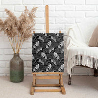 Grayscale Monstera Canvas Wall Art Polynesian Tribal Pattern LT01 - Polynesian Pride
