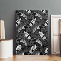 Grayscale Monstera Canvas Wall Art Polynesian Tribal Pattern LT01 - Polynesian Pride