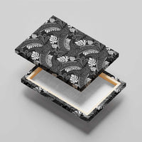 Grayscale Monstera Canvas Wall Art Polynesian Tribal Pattern LT01 - Polynesian Pride