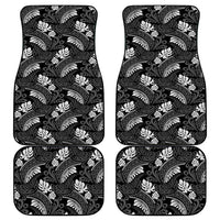Grayscale Monstera Car Mats Polynesian Tribal Pattern LT01 - Polynesian Pride