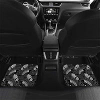Grayscale Monstera Car Mats Polynesian Tribal Pattern LT01 Set 2pcs - Back Black - Polynesian Pride