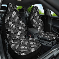Grayscale Monstera Car Seat Cover Polynesian Tribal Pattern LT01 One Size Black - Polynesian Pride