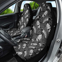 Grayscale Monstera Car Seat Cover Polynesian Tribal Pattern LT01 - Polynesian Pride