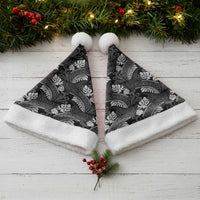 Grayscale Monstera Christmas Santa Hat Polynesian Tribal Pattern LT01 - Polynesian Pride