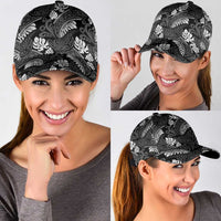 Grayscale Monstera Classic Cap Polynesian Tribal Pattern LT01 - Polynesian Pride