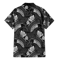 Grayscale Monstera Family Matching Mermaid Dress and Hawaiian Shirt Polynesian Tribal Pattern - Polynesian Pride