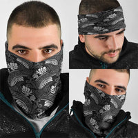 Grayscale Monstera Neck Gaiter Polynesian Tribal Pattern LT01 - Polynesian Pride