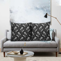 Grayscale Monstera Pillow Cover Polynesian Tribal Pattern - Polynesian Pride