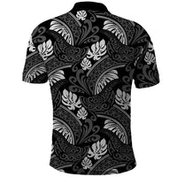 Grayscale Monstera Polo Shirt Polynesian Tribal Pattern LT01 - Polynesian Pride
