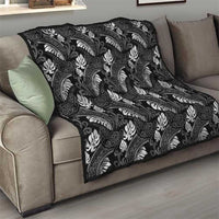 Grayscale Monstera Quilt Polynesian Tribal Pattern - Polynesian Pride