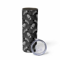 Grayscale Monstera Skinny Tumbler Polynesian Tribal Pattern LT01 - Polynesian Pride