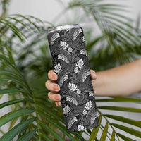 Grayscale Monstera Skinny Tumbler Polynesian Tribal Pattern LT01 - Polynesian Pride