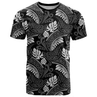 Grayscale Monstera T Shirt Polynesian Tribal Pattern LT01 Black - Polynesian Pride