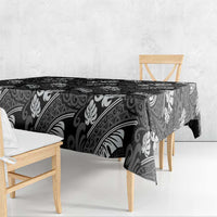 Grayscale Monstera Tablecloth Polynesian Tribal Pattern LT01 - Polynesian Pride