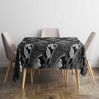 Grayscale Monstera Tablecloth Polynesian Tribal Pattern LT01 - Polynesian Pride