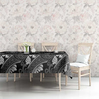 Grayscale Monstera Tablecloth Polynesian Tribal Pattern LT01 - Polynesian Pride
