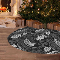 Grayscale Monstera Tree Skirt Polynesian Tribal Pattern LT01 - Polynesian Pride