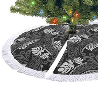 Grayscale Monstera Tree Skirt Polynesian Tribal Pattern LT01 - Polynesian Pride