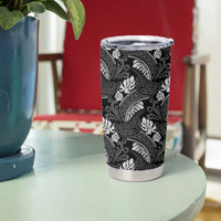 Grayscale Monstera Tumbler Cup Polynesian Tribal Pattern LT01 - Polynesian Pride
