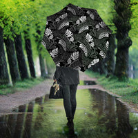 Grayscale Monstera Umbrella Polynesian Tribal Pattern LT01 - Polynesian Pride