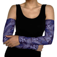 Deep Blue Monstera Arm Sleeves Polynesian Tribal Pattern LT01 - Polynesian Pride