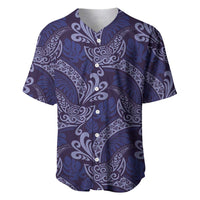 Deep Blue Monstera Baseball Jersey Polynesian Tribal Pattern LT01 Blue - Polynesian Pride