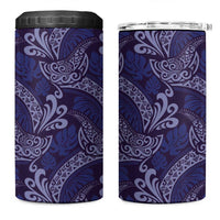 Deep Blue Monstera 4 in 1 Can Cooler Tumbler Polynesian Tribal Pattern LT01 One Size: 16 oz Blue - Polynesian Pride