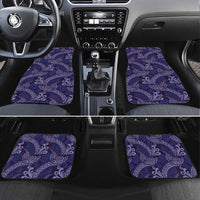 Deep Blue Monstera Car Mats Polynesian Tribal Pattern LT01 Set 4pcs Blue - Polynesian Pride