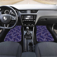Deep Blue Monstera Car Mats Polynesian Tribal Pattern LT01 Set 2pcs - Front Blue - Polynesian Pride