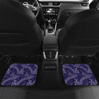Deep Blue Monstera Car Mats Polynesian Tribal Pattern LT01 Set 2pcs - Back Blue - Polynesian Pride