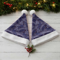 Deep Blue Monstera Christmas Santa Hat Polynesian Tribal Pattern LT01 - Polynesian Pride