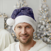 Deep Blue Monstera Christmas Santa Hat Polynesian Tribal Pattern LT01 - Polynesian Pride