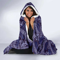 Deep Blue Monstera Hooded Blanket Polynesian Tribal Pattern LT01 - Polynesian Pride