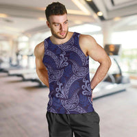 Deep Blue Monstera Men Tank Top Polynesian Tribal Pattern LT01 Blue - Polynesian Pride