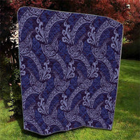 Deep Blue Monstera Quilt Polynesian Tribal Pattern - Polynesian Pride