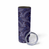 Deep Blue Monstera Skinny Tumbler Polynesian Tribal Pattern LT01 - Polynesian Pride