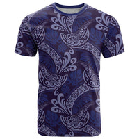 Deep Blue Monstera T Shirt Polynesian Tribal Pattern LT01 Blue - Polynesian Pride